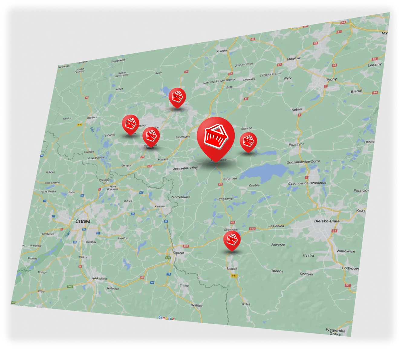 mapka ze sklepami
